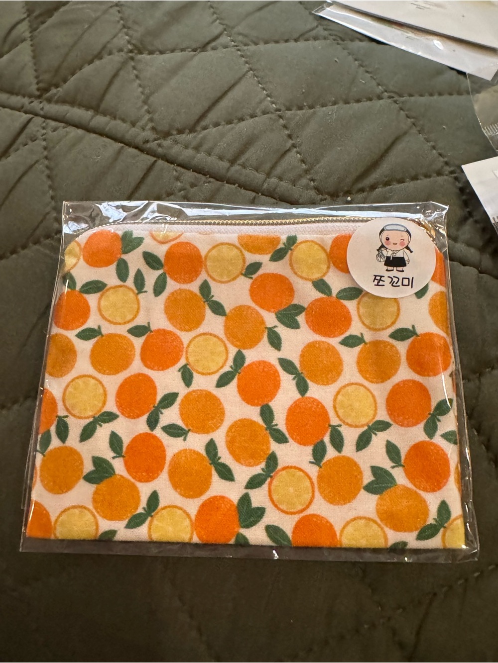 Orange Pattern Zip Pouch - Citrus Print